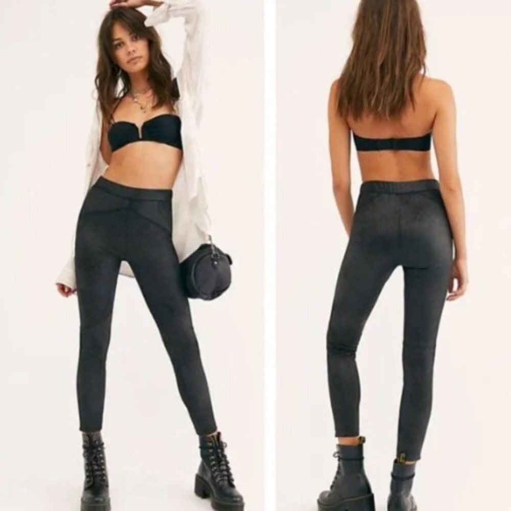 Free People Midnight Vegan Suede Leggings